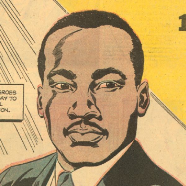 A cartoon of Martin Luther King Jr.