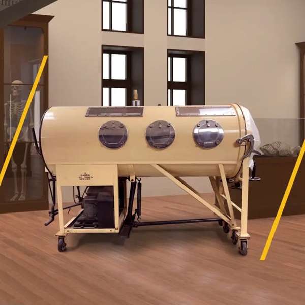 An iron lung breathing assistance device